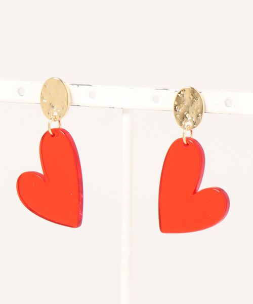 Three Four Time（ｽﾘｰﾌｫｰﾀｲﾑ）の「クリアハートピアス（ピアス（両耳用）・レディース・レッド/グリーン/パープル・FREE）」の15枚目の写真