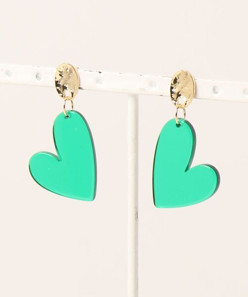 Three Four Time（ｽﾘｰﾌｫｰﾀｲﾑ）の「クリアハートピアス（ピアス（両耳用）・レディース・レッド/グリーン/パープル・FREE）」の16枚目の写真