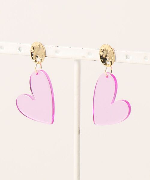 Three Four Time（ｽﾘｰﾌｫｰﾀｲﾑ）の「クリアハートピアス（ピアス（両耳用）・レディース・レッド/グリーン/パープル・FREE）」の17枚目の写真