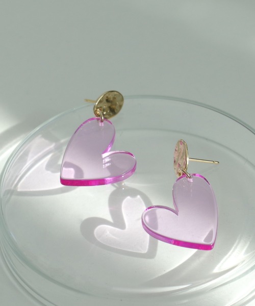 Tresor Paris トレゾアパリ ハート 取巻 ピアス SV925 K18WG Tresor Paris トレゾアパリ ハート 取巻 ピアス SV925 K18PG