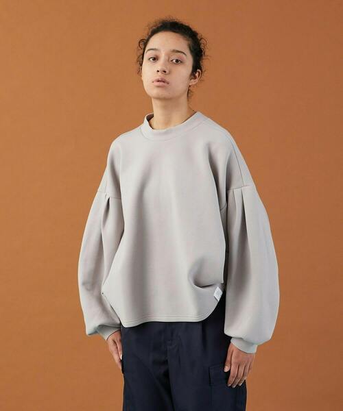 FRAPBOIS（フラボア）の「BIGスリーブT（Tシャツ/カットソー・レディース・ホワイト/グレイッシュベージュ・1/0）」の2枚目の写真