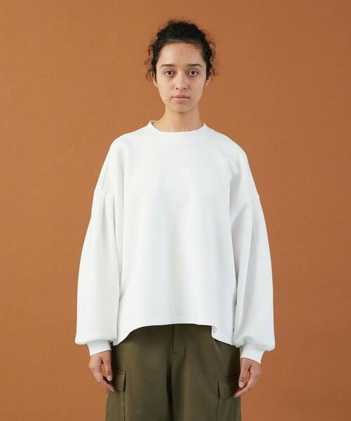 FRAPBOIS（フラボア）の「BIGスリーブT（Tシャツ/カットソー・レディース・ホワイト/グレイッシュベージュ・1/0）」の3枚目の写真