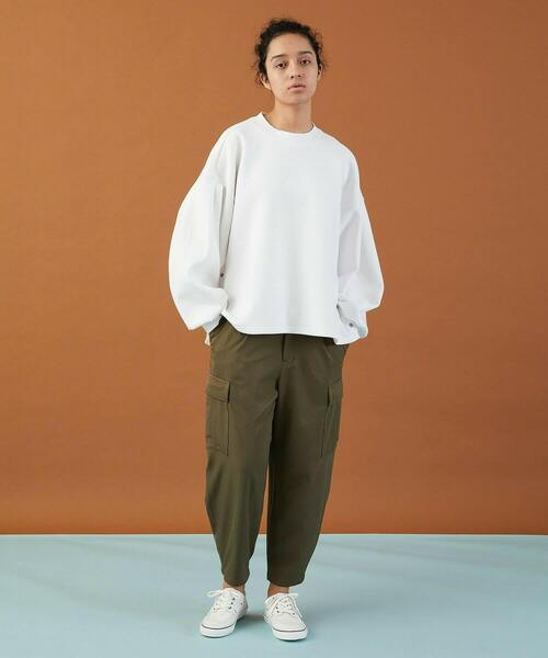 FRAPBOIS（フラボア）の「BIGスリーブT（Tシャツ/カットソー・レディース・ホワイト/グレイッシュベージュ・1/0）」の13枚目の写真