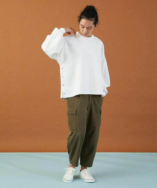 FRAPBOIS（フラボア）の「BIGスリーブT（Tシャツ/カットソー・レディース・ホワイト/グレイッシュベージュ・1/0）」の15枚目の写真