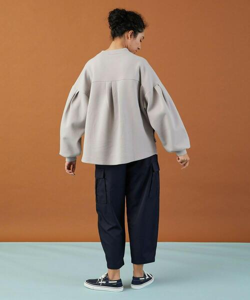 FRAPBOIS（フラボア）の「BIGスリーブT（Tシャツ/カットソー・レディース・ホワイト/グレイッシュベージュ・1/0）」の22枚目の写真