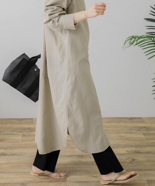 URBAN RESEARCH Sonny Label（アーバンリサーチサニーレーベル）の「リネンスタンドカラーシャツワンピース（ワンピース・レディース・ライトブルー/ブラック/グレー系その他・FREE）」の11枚目の写真