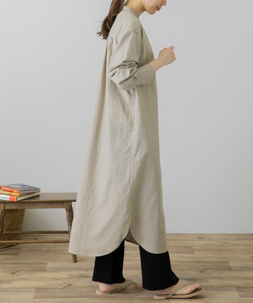 URBAN RESEARCH Sonny Label（アーバンリサーチサニーレーベル）の「リネンスタンドカラーシャツワンピース（ワンピース・レディース・ライトブルー/ブラック/グレー系その他・FREE）」の13枚目の写真