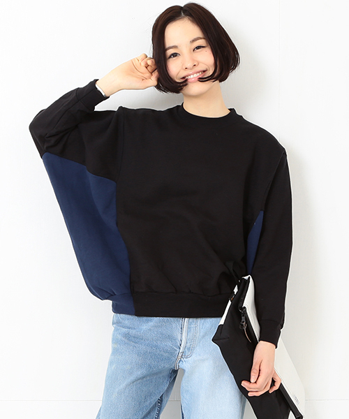 BEAMS BOY（ビームスボーイ）の「◎les Briqu’a braque / サイド 配色 クルースウェット（スウェット・レディース・ライトグレー/ブラック・ONE SIZE）」の18枚目の写真