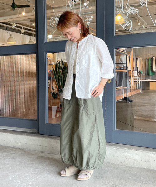 OMNIGOD（オムニゴッド）の「[OMNIGOD womens / オムニゴッド] NCウェザー イージーカーゴスカート（スカート・レディース・ネイビー/オリーブ/ゴールド・3/2）」の5枚目の写真