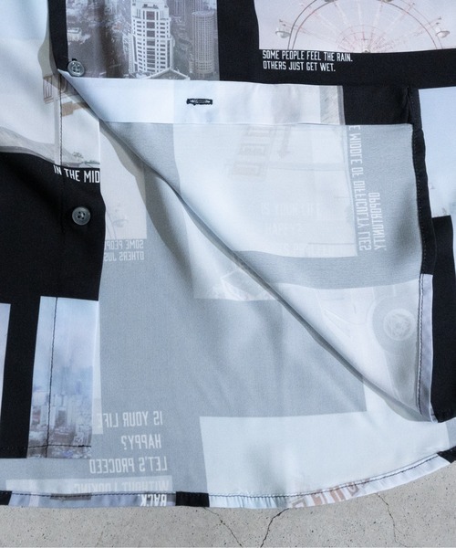 JOHN'S CLOSET(ジョンズクローゼット)の「【a】とろみシルクタッチポリエステルフォト総柄ビッグシャツ/ルーズシルエットシャツ(シャツ/ブラウス・メンズ・ホワイト/ブラック・MEDIUM/LARGE/X-LARGE)」の15枚目の写真