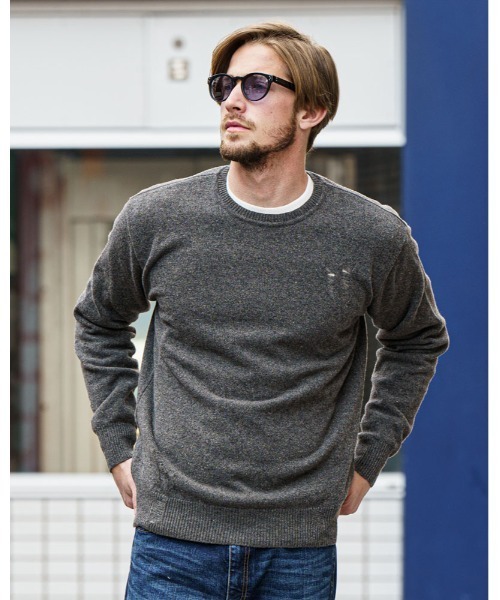 wjk(ダヴルジェイケイ)の「damage knit(ニット/セーター・メンズ・ブラック/チャコールグレー・X-LARGE/MEDIUM/LARGE/SMALL)」の1枚目の写真