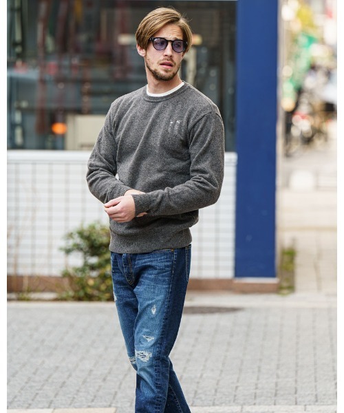 wjk(ダヴルジェイケイ)の「damage knit(ニット/セーター・メンズ・ブラック/チャコールグレー・X-LARGE/MEDIUM/LARGE/SMALL)」の5枚目の写真