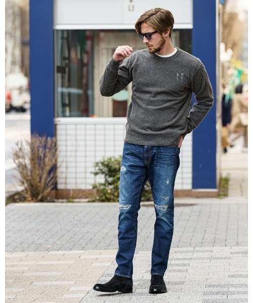 wjk(ダヴルジェイケイ)の「damage knit(ニット/セーター・メンズ・ブラック/チャコールグレー・X-LARGE/MEDIUM/LARGE/SMALL)」の7枚目の写真