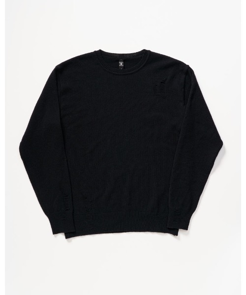 wjk(ダヴルジェイケイ)の「damage knit(ニット/セーター・メンズ・ブラック/チャコールグレー・X-LARGE/MEDIUM/LARGE/SMALL)」の4枚目の写真