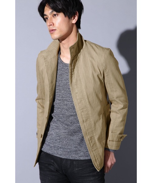 TORNADO MART（トルネードマート）の「Zero by TORNADO MART∴マナプールストレッチスタンドジャケット（カバーオール・メンズ・ベージュ/ネイビー・M/L/LL）」の2枚目の写真