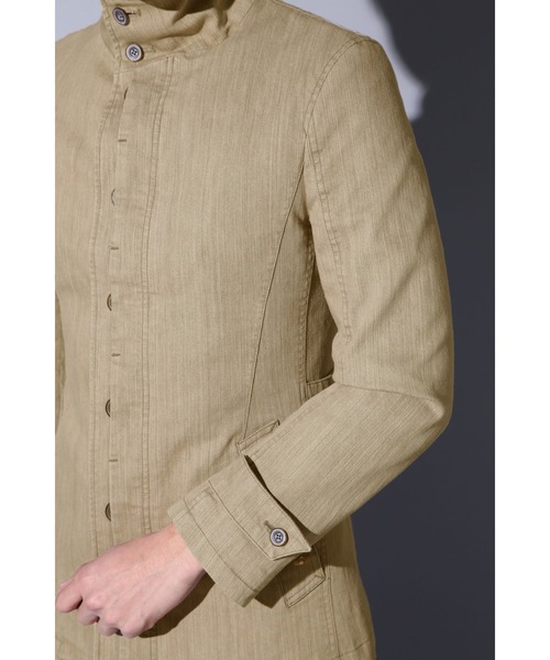 TORNADO MART（トルネードマート）の「Zero by TORNADO MART∴マナプールストレッチスタンドジャケット（カバーオール・メンズ・ベージュ/ネイビー・M/L/LL）」の12枚目の写真