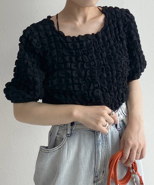 w closet（ダブルクローゼット）の「ポコポコ2WAY半袖ブラウス