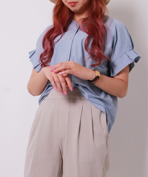 ikka(イッカ)の「【Sサイズ WEB限定】前後2WAY袖タックプルオーバー(シャツ/ブラウス・レディース・ライトグレー/ネイビー/グリーン/その他1/その他4・S/M/L)」の1枚目の写真