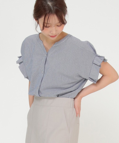 ikka(イッカ)の「【Sサイズ WEB限定】前後2WAY袖タックプルオーバー(シャツ/ブラウス・レディース・ライトグレー/ネイビー/グリーン/その他1/その他4・S/M/L)」の5枚目の写真