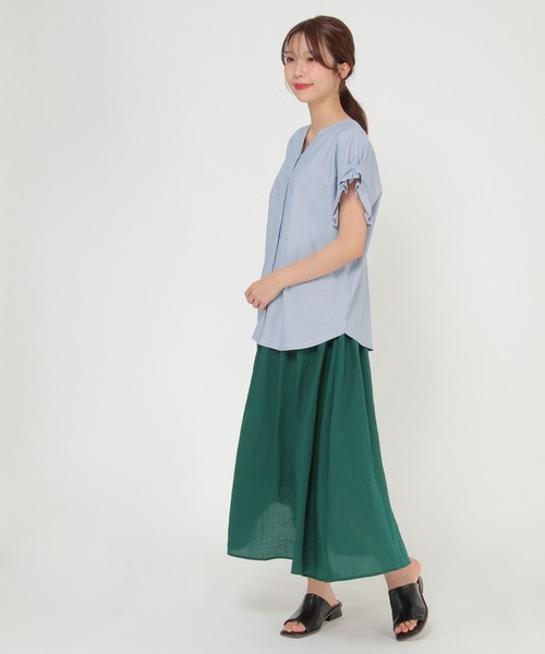 ikka(イッカ)の「【Sサイズ WEB限定】前後2WAY袖タックプルオーバー(シャツ/ブラウス・レディース・ライトグレー/ネイビー/グリーン/その他1/その他4・S/M/L)」の12枚目の写真