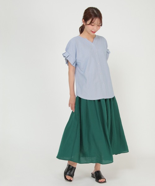 ikka(イッカ)の「【Sサイズ WEB限定】前後2WAY袖タックプルオーバー(シャツ/ブラウス・レディース・ライトグレー/ネイビー/グリーン/その他1/その他4・S/M/L)」の22枚目の写真