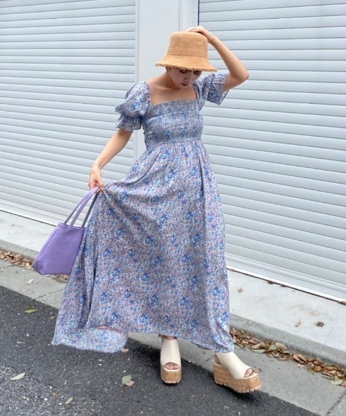 AMAIL（アマイル）の「Vintage flower 4way dress（ワンピース・レディース・ネイビー/ピンク・FREE）」の11枚目の写真
