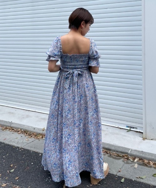 AMAIL（アマイル）の「Vintage flower 4way dress（ワンピース・レディース・ネイビー/ピンク・FREE）」の16枚目の写真
