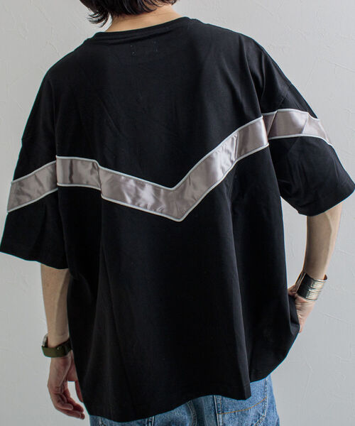 GLOSTER（グロスター）の「【GLOSTER/グロスター】IPFU ビッグシルエットTシャツ（Tシャツ/カットソー・メンズ・ブラック/アイボリー/グレイッシュブルー・M/L）」の4枚目の写真