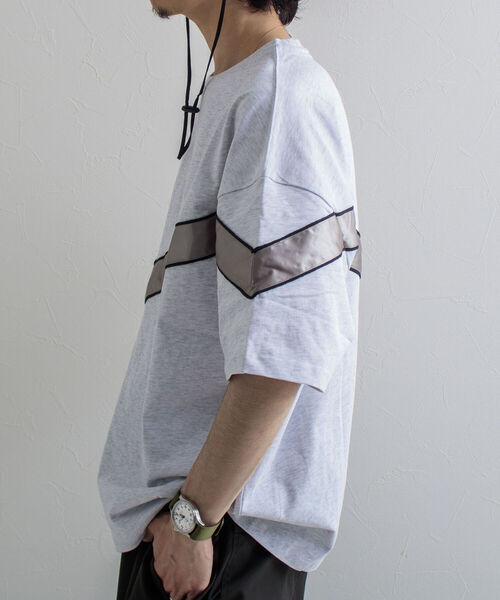 GLOSTER（グロスター）の「【GLOSTER/グロスター】IPFU ビッグシルエットTシャツ（Tシャツ/カットソー・メンズ・ブラック/アイボリー/グレイッシュブルー・M/L）」の6枚目の写真