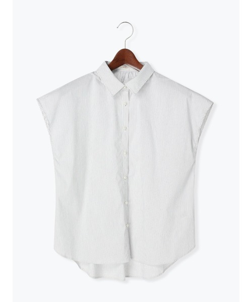 Te chichi（テチチ）の「パール釦フレンチスリーブシャツ（シャツ/ブラウス・レディース・ブラック/オフホワイト/ブルー・ﾌﾘ-）」の2枚目の写真