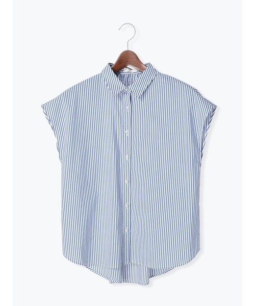 Te chichi（テチチ）の「パール釦フレンチスリーブシャツ（シャツ/ブラウス・レディース・ブラック/オフホワイト/ブルー・ﾌﾘ-）」の3枚目の写真