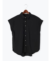 パール釦フレンチスリーブシャツ