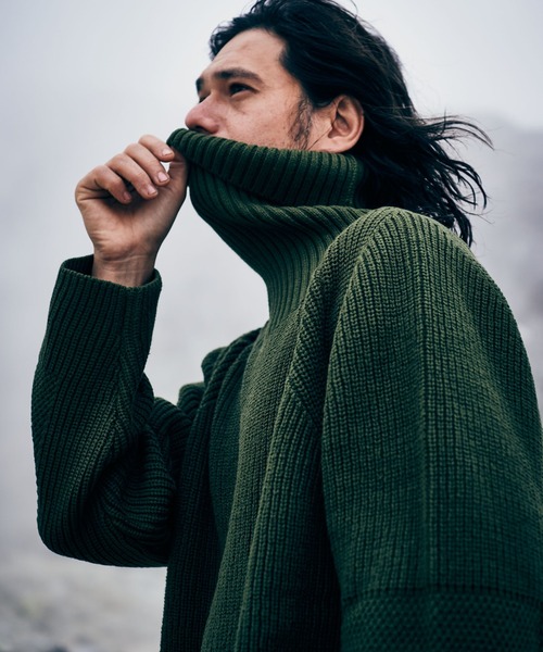 glamb（グラム）の「Sulman Turtle Knit / サルマンタートルネックニット（ニット/セーター・メンズ・ブラック/ホワイト/カーキ・M/S/L）」の17枚目の写真