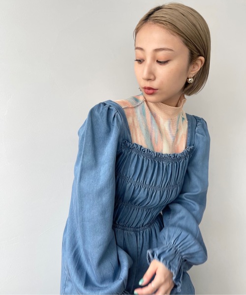 SANSeLF(サンセルフ)の「スクエアネックデニムオールインワン【SANSeLF】sanw22a024(つなぎ/オールインワン・レディース・ライトブルー/インディゴブルー・FREE)」の9枚目の写真