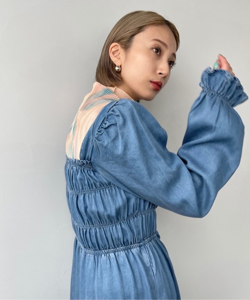 SANSeLF(サンセルフ)の「スクエアネックデニムオールインワン【SANSeLF】sanw22a024(つなぎ/オールインワン・レディース・ライトブルー/インディゴブルー・FREE)」の11枚目の写真