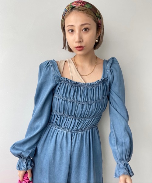 SANSeLF(サンセルフ)の「スクエアネックデニムオールインワン【SANSeLF】sanw22a024(つなぎ/オールインワン・レディース・ライトブルー/インディゴブルー・FREE)」の18枚目の写真