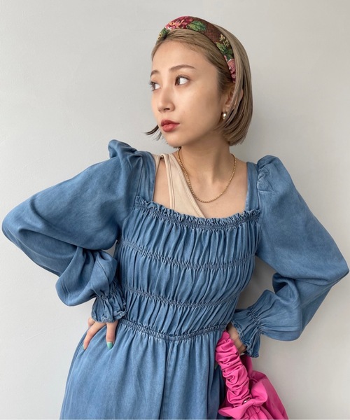 SANSeLF(サンセルフ)の「スクエアネックデニムオールインワン【SANSeLF】sanw22a024(つなぎ/オールインワン・レディース・ライトブルー/インディゴブルー・FREE)」の19枚目の写真