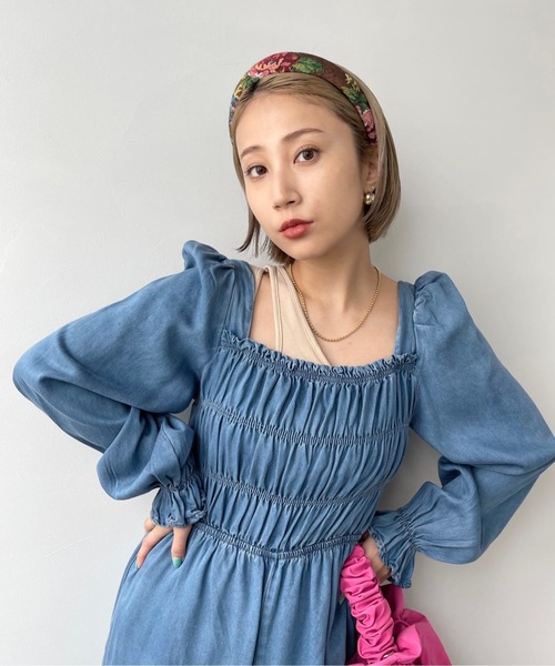 SANSeLF(サンセルフ)の「スクエアネックデニムオールインワン【SANSeLF】sanw22a024(つなぎ/オールインワン・レディース・ライトブルー/インディゴブルー・FREE)」の20枚目の写真