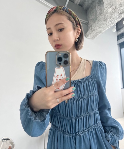ZARA デニムスクエアネック オールインワン