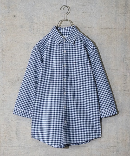 JOHN'S CLOSET(ジョンズクローゼット)の「【a】ライトオックス七分袖レギュラーシャツ(シャツ/ブラウス・メンズ・ホワイト/サックスブルー/ネイビー系・MEDIUM/LARGE/X-LARGE)」の2枚目の写真