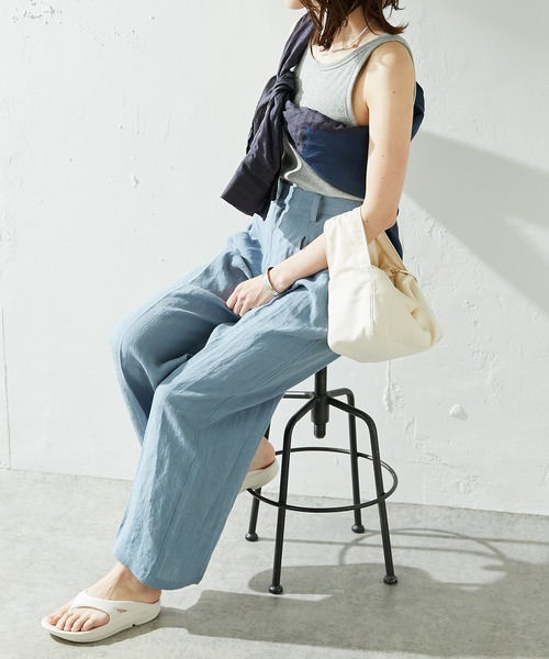 COLLAGE GALLARDAGALANTE（コラージュガリャルダガランテ）の「リネンパンツ（その他パンツ・レディース・スカイブルー/ベージュ・FREE）」の9枚目の写真