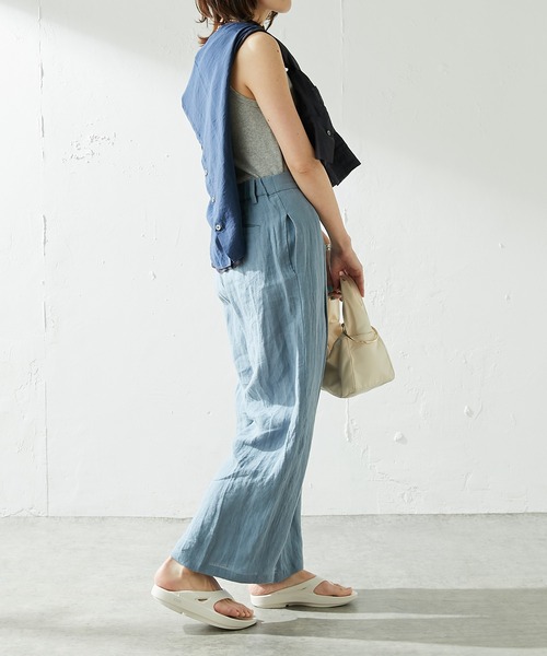 COLLAGE GALLARDAGALANTE（コラージュガリャルダガランテ）の「リネンパンツ（その他パンツ・レディース・スカイブルー/ベージュ・FREE）」の4枚目の写真