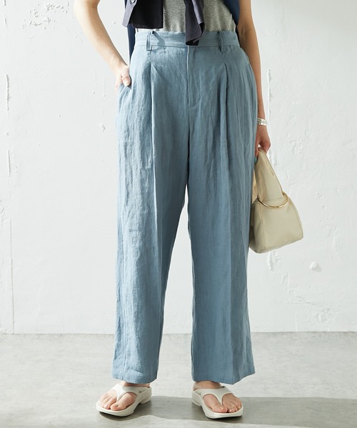 COLLAGE GALLARDAGALANTE（コラージュガリャルダガランテ）の「リネンパンツ（その他パンツ・レディース・スカイブルー/ベージュ・FREE）」の5枚目の写真