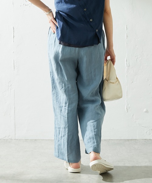 COLLAGE GALLARDAGALANTE（コラージュガリャルダガランテ）の「リネンパンツ（その他パンツ・レディース・スカイブルー/ベージュ・FREE）」の6枚目の写真