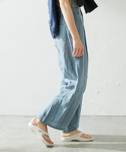 COLLAGE GALLARDAGALANTE（コラージュガリャルダガランテ）の「リネンパンツ（その他パンツ・レディース・スカイブルー/ベージュ・FREE）」の7枚目の写真