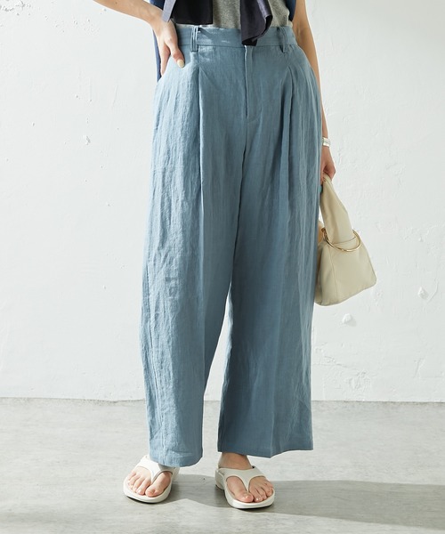 COLLAGE GALLARDAGALANTE（コラージュガリャルダガランテ）の「リネンパンツ（その他パンツ・レディース・スカイブルー/ベージュ・FREE）」の8枚目の写真