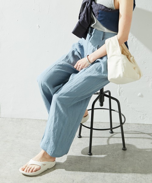 COLLAGE GALLARDAGALANTE（コラージュガリャルダガランテ）の「リネンパンツ（その他パンツ・レディース・スカイブルー/ベージュ・FREE）」の10枚目の写真