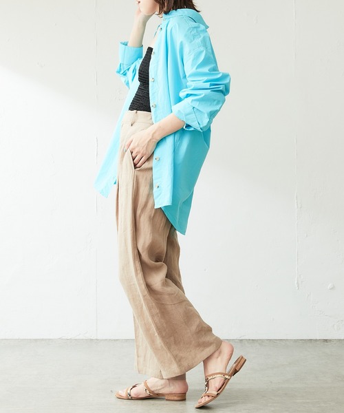 COLLAGE GALLARDAGALANTE（コラージュガリャルダガランテ）の「リネンパンツ（その他パンツ・レディース・スカイブルー/ベージュ・FREE）」の12枚目の写真