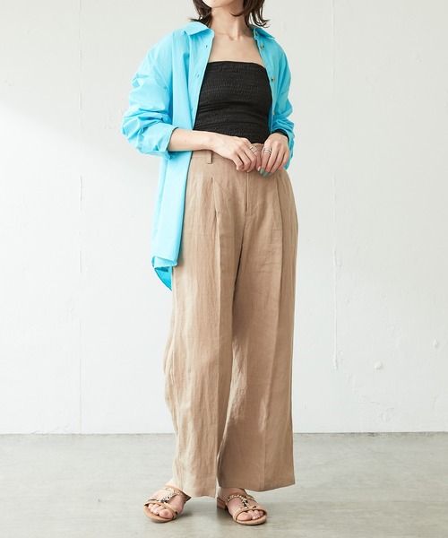 COLLAGE GALLARDAGALANTE（コラージュガリャルダガランテ）の「リネンパンツ（その他パンツ・レディース・スカイブルー/ベージュ・FREE）」の13枚目の写真