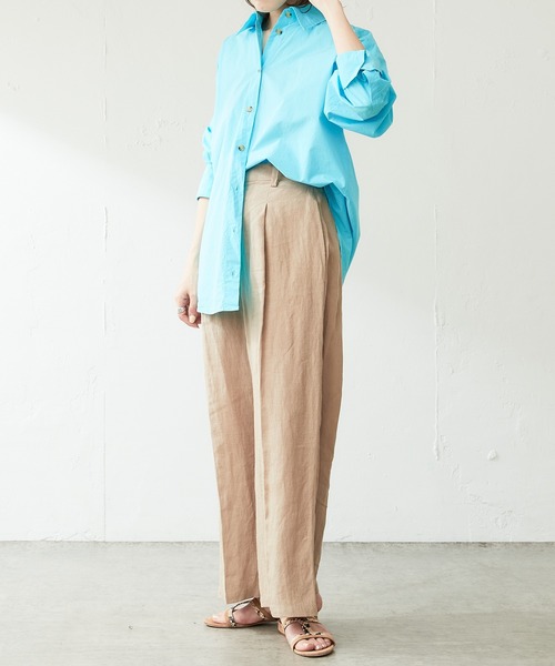 COLLAGE GALLARDAGALANTE（コラージュガリャルダガランテ）の「リネンパンツ（その他パンツ・レディース・スカイブルー/ベージュ・FREE）」の16枚目の写真